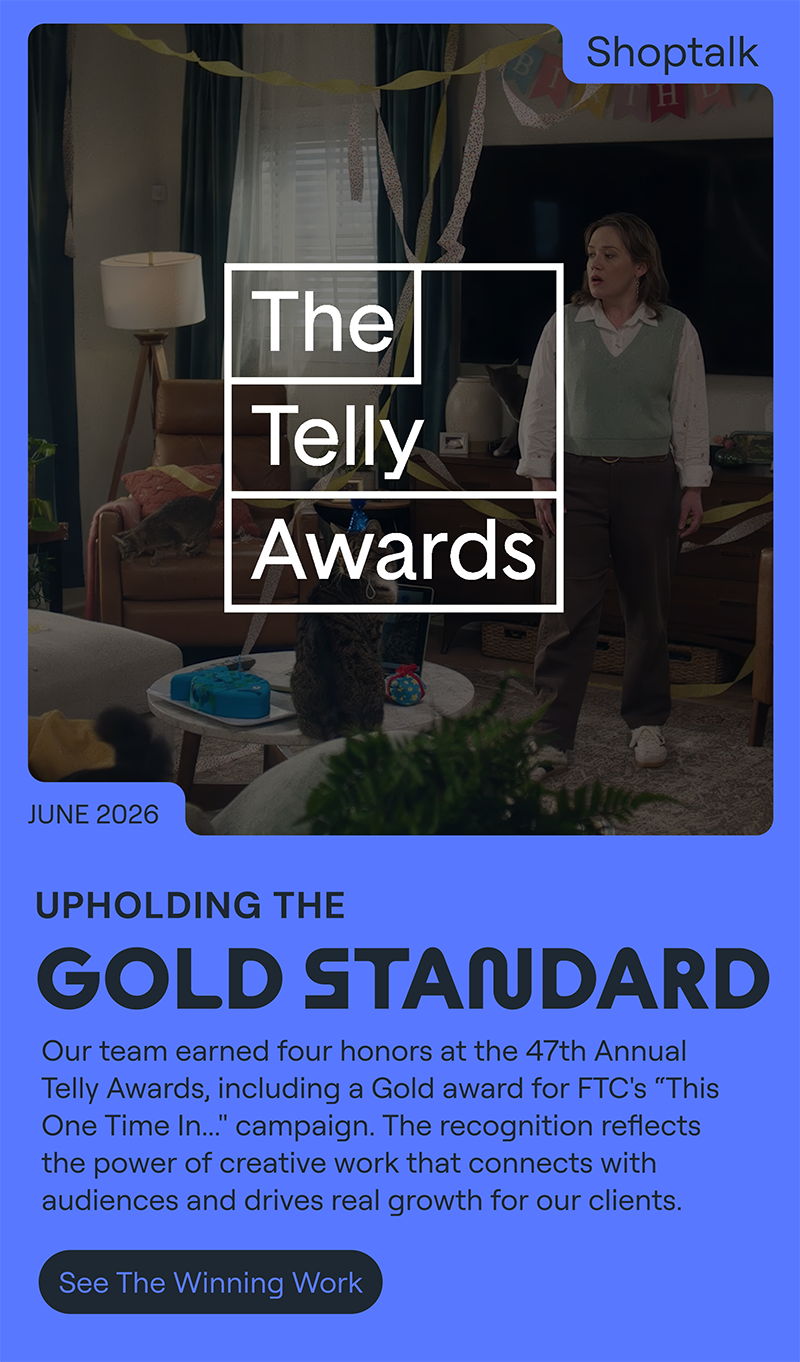 Brandon Agency celebrates four honors at the 47th Annual Telly Awards, including a Gold award for FTC's "This One Time In..." campaign.