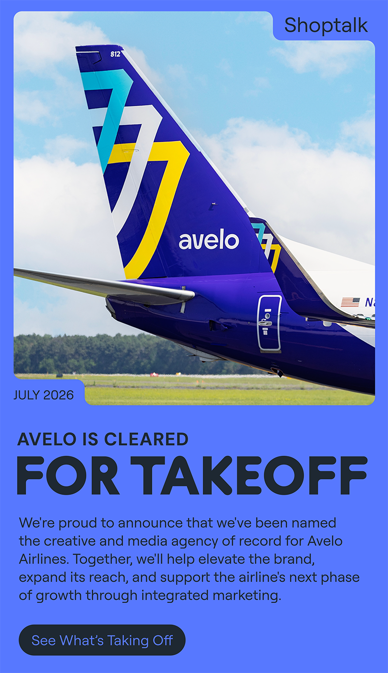 Avelo Airlines selects Brandon as its creative and media agency partner.